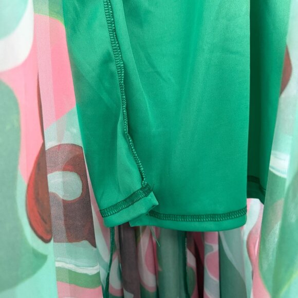 BNWT !! Topshop :: Swirl Cut Out Midi Dress Green Pink Size S/4-6 :: WICKED - Picture 13 of 14